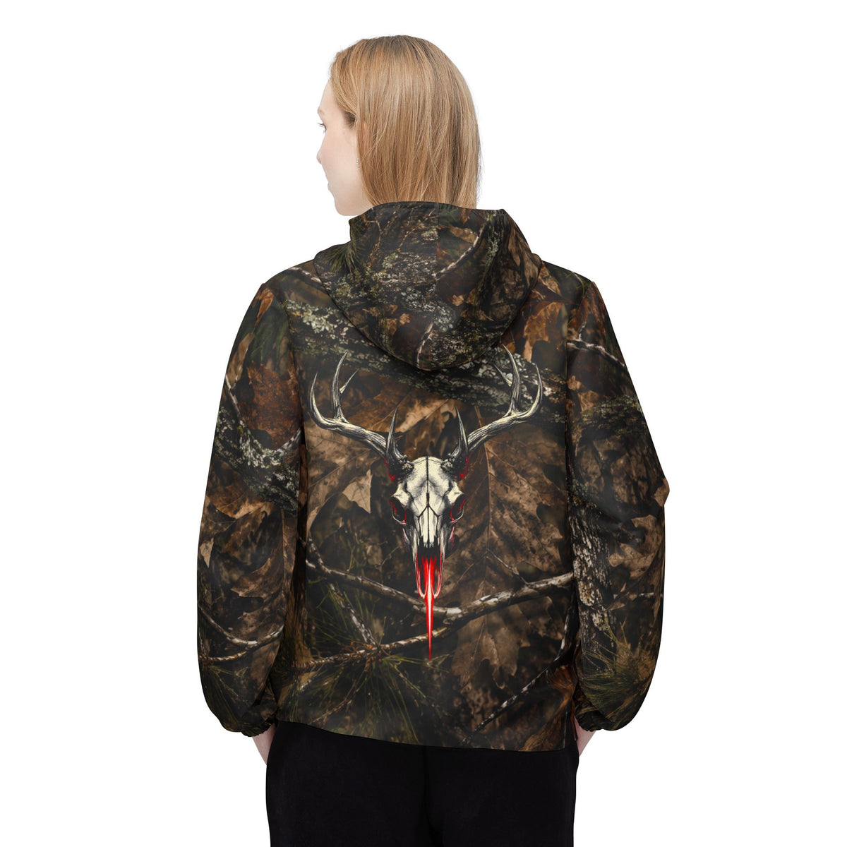 Woodland Camo “Buck $not” Windbreaker Jacket