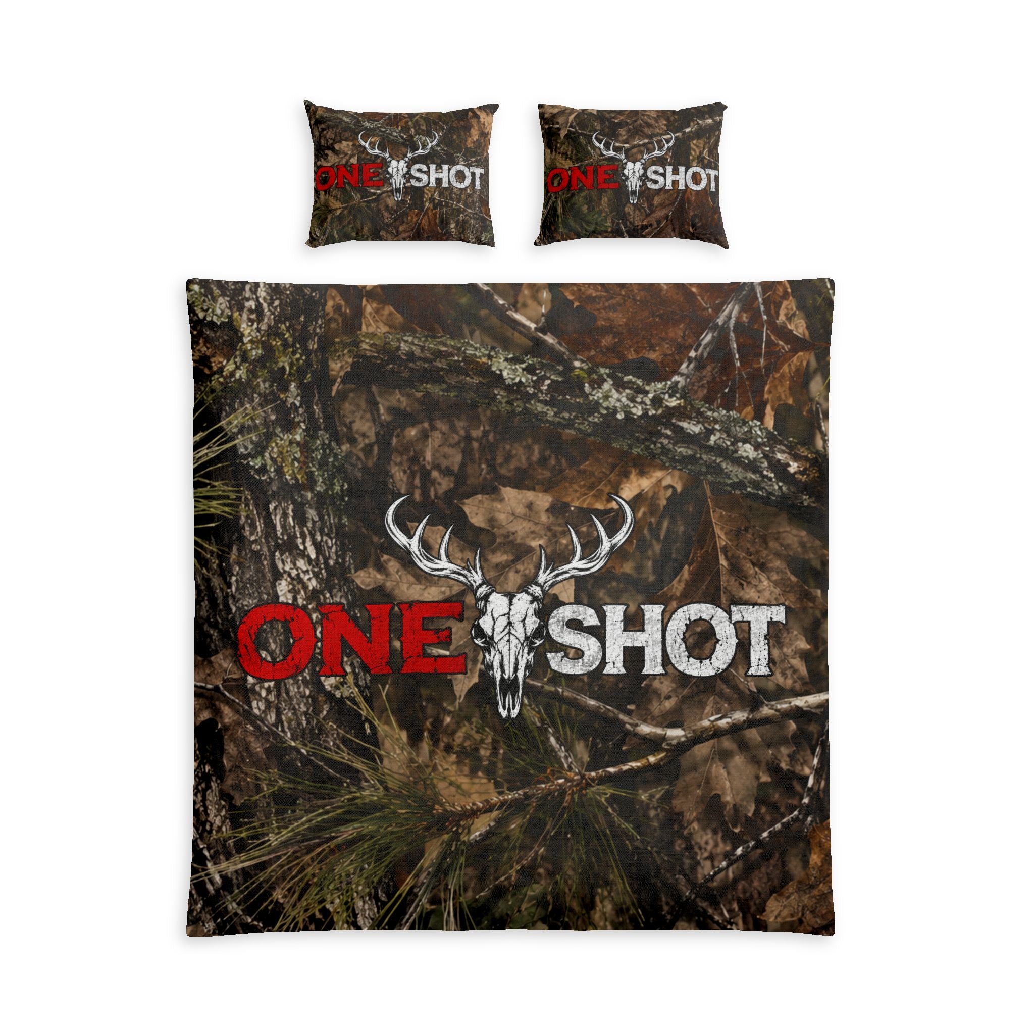 “One $hot” Woodland Camo Bed Set