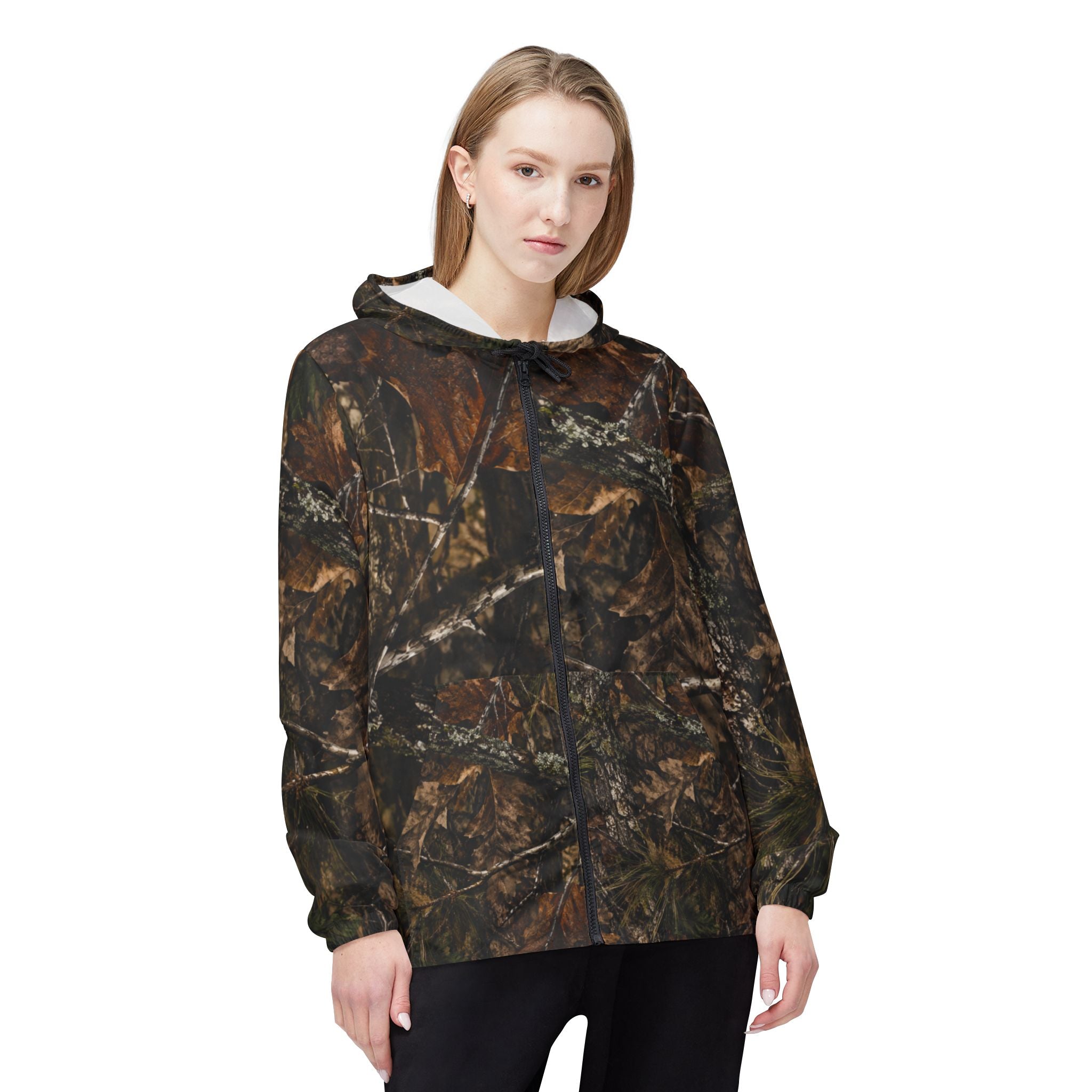 Woodland Camo “Buck $not” Windbreaker Jacket