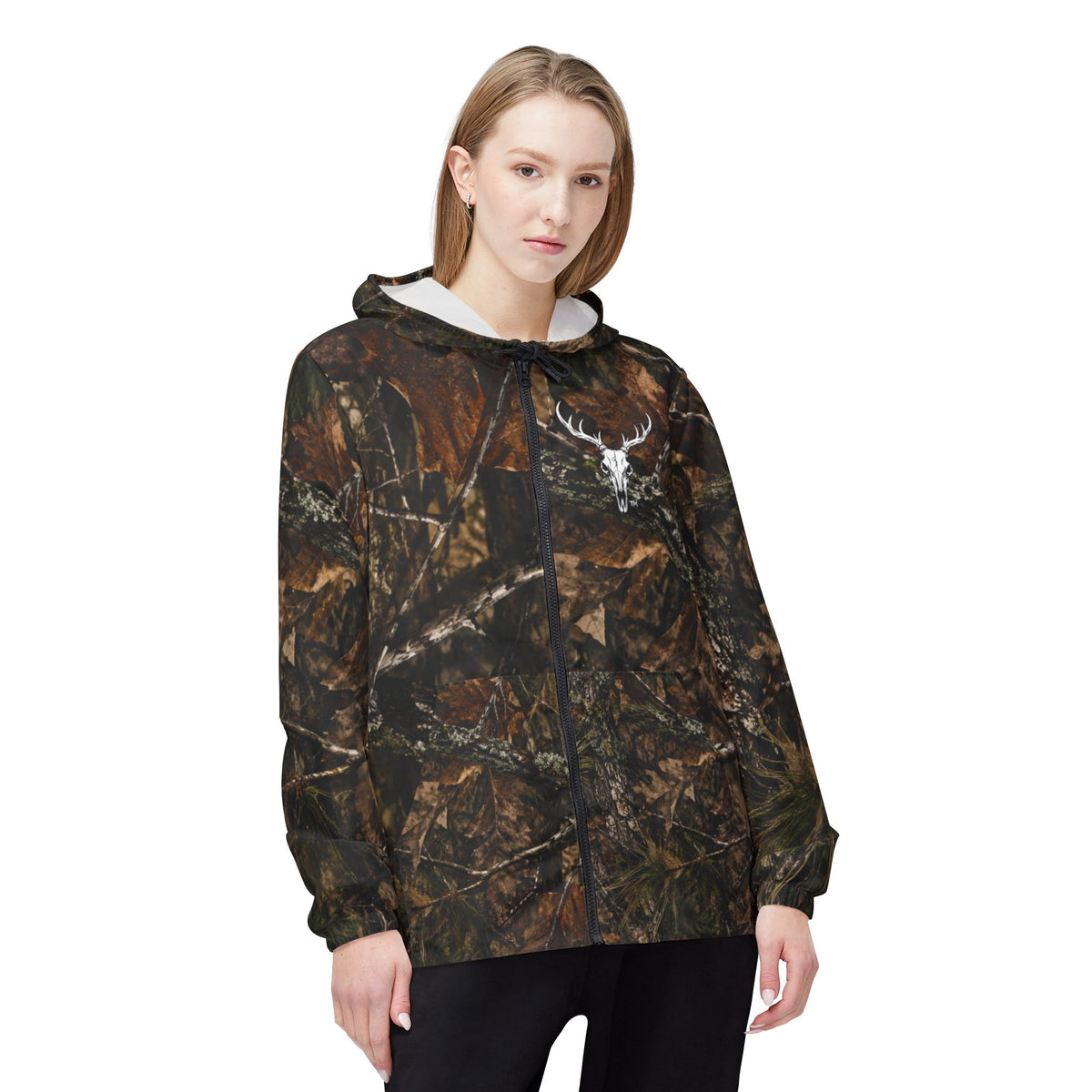 Woodland Camo “Buck $not” Windbreaker Jacket