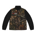Woodland Camo “One $hot” Men's Puffer Jacket (AOP)