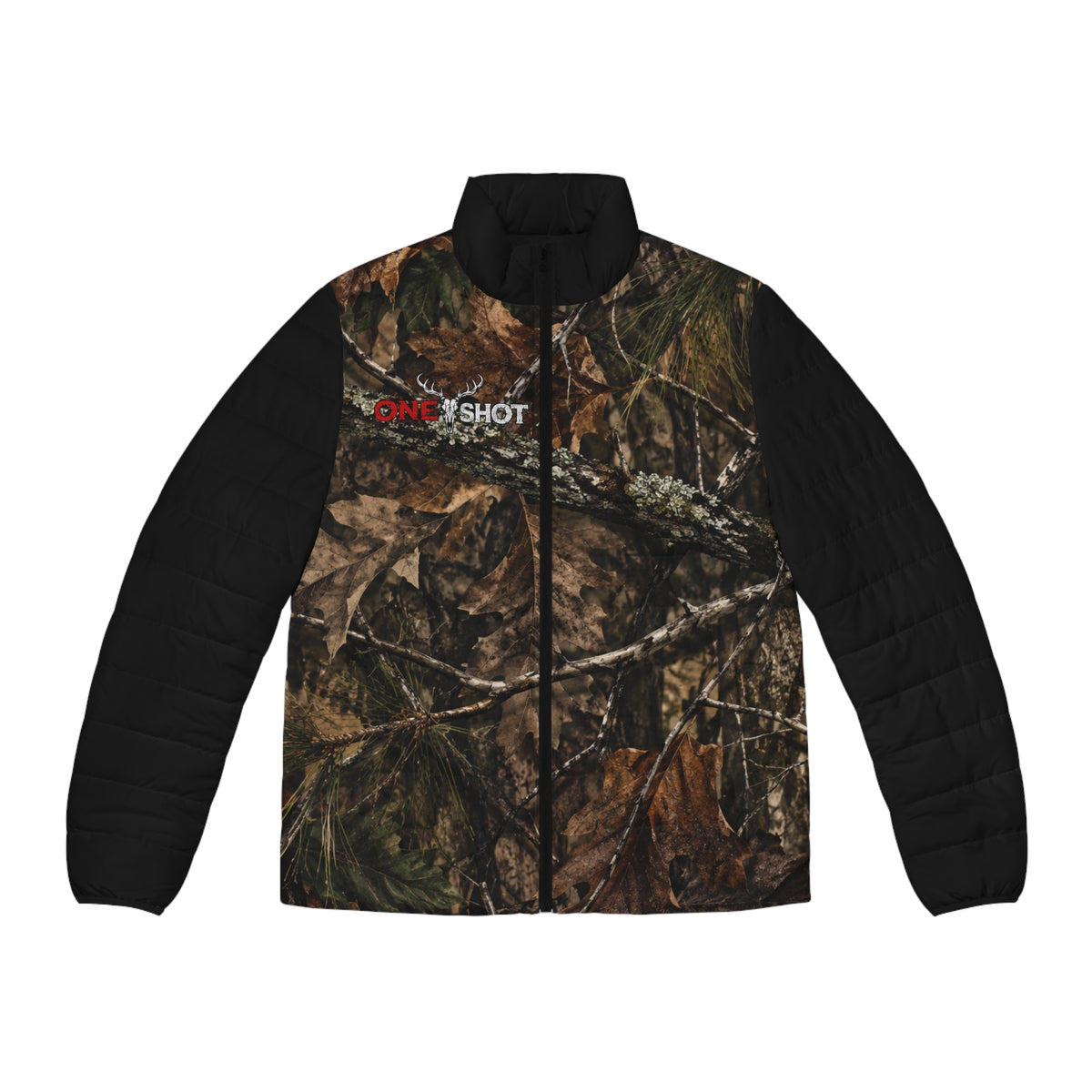 “One $hot” Men's Puffer Jacket (AOP)