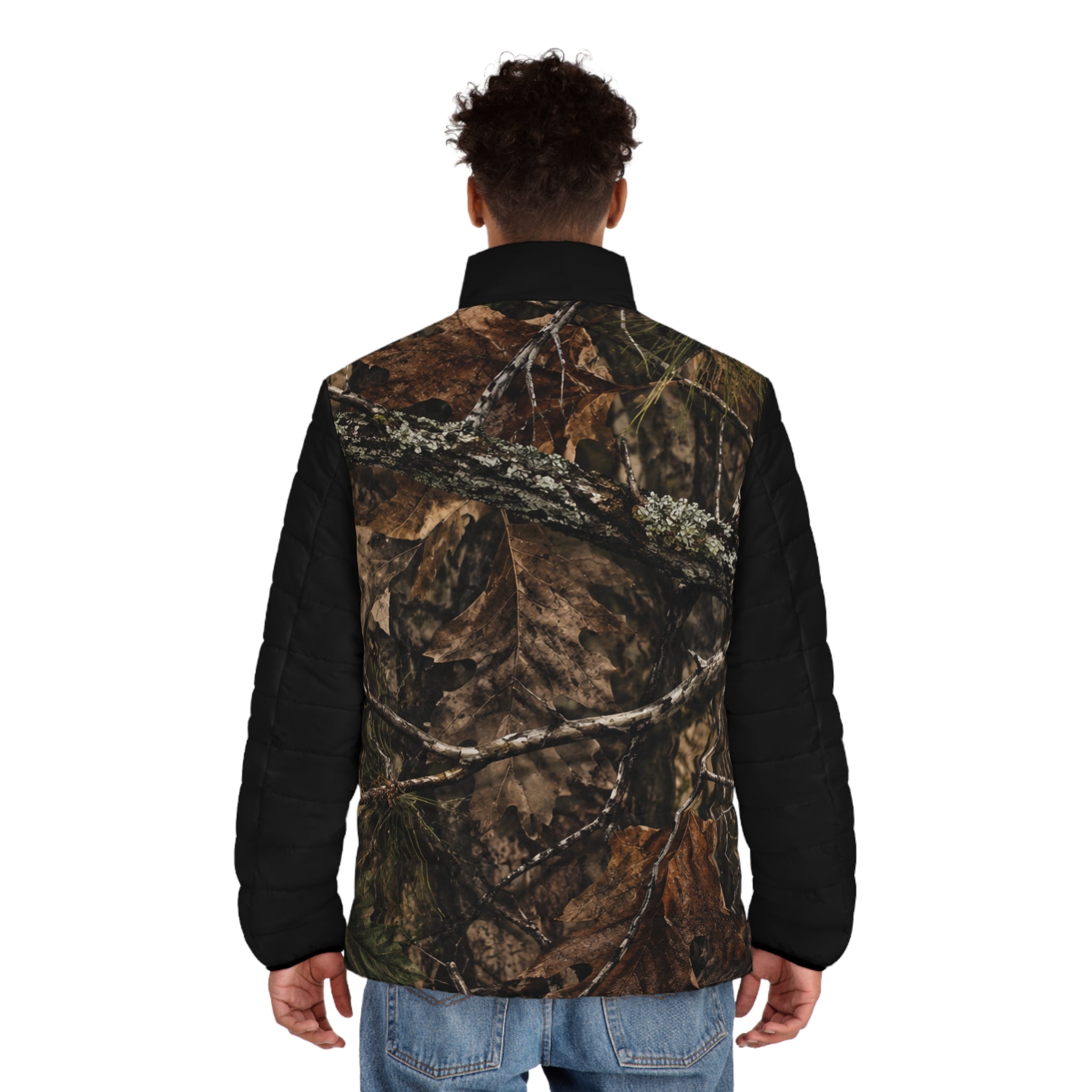 “One $hot” Men's Puffer Jacket (AOP)